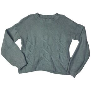 Hollister Teal Cable Knit Sweater